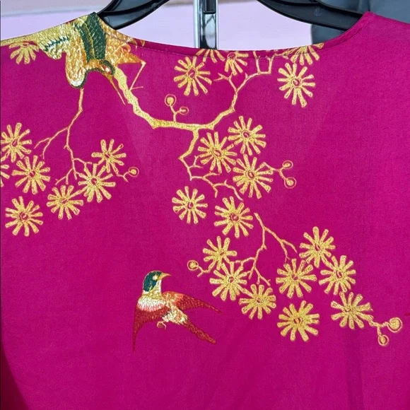 Natori Birds of Paradise Luxury Caftan Loungedress size XL - Picture 4 of 9